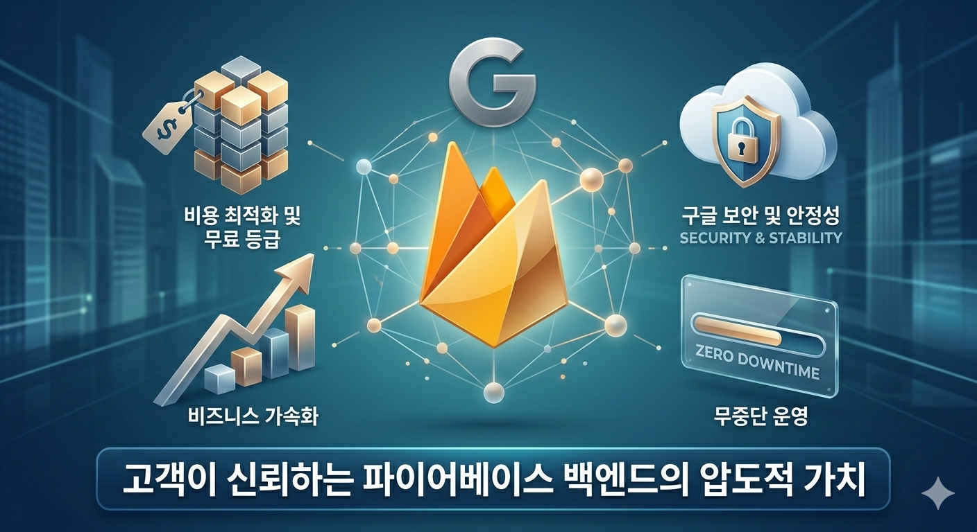 앱 백엔드로 파이어베이스를 선택했을 때 고객이 얻는 실질적 이득 3가지-동시 접속자 10만 명까지 무료